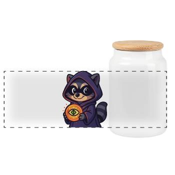 Quand un raton laveur trouve quelque chose - Boîte à biscuits avec couvercle en bois - blanc - Devant