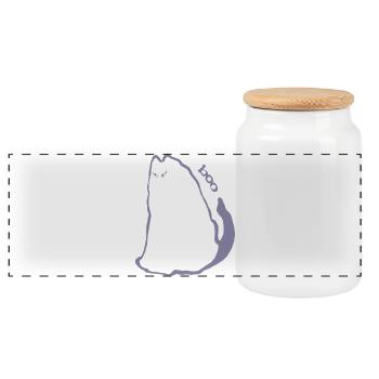 BOO - Panoramic Cookie Jar with Wooden Lid - white - Front