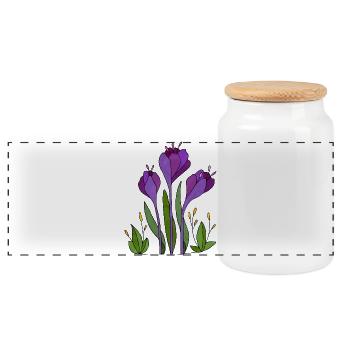 Blumen - Boîte à biscuits avec couvercle en bois - blanc - Devant
