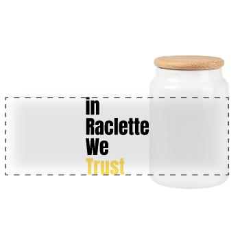 In Raclette We Trust humour fromage - Boîte à biscuits avec couvercle en bois - blanc - Devant