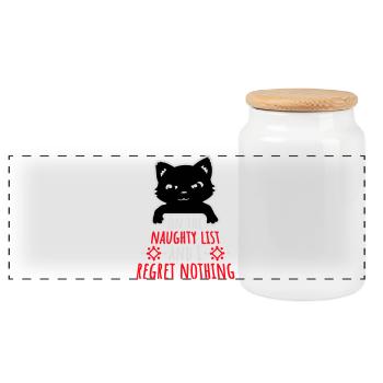 Sur la liste des vilains et ne regrette rien Böse Katze - Boîte à biscuits avec couvercle en bois - blanc - Devant