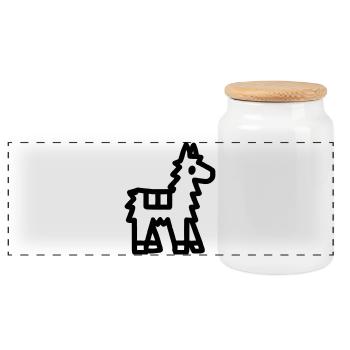 pinata - Boîte à biscuits avec couvercle en bois - blanc - Devant
