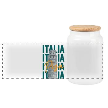 PISA - ITALIA - ITALY - ITALIEN - TOWER - TURM - Panorama Keksdose mit Holzdeckel - Weiß - Vorne