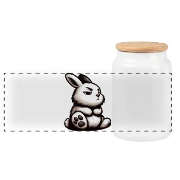 Lapin Lapin Lapin Longues Oreilles Thumper Ram - Boîte à biscuits avec couvercle en bois - blanc - Devant