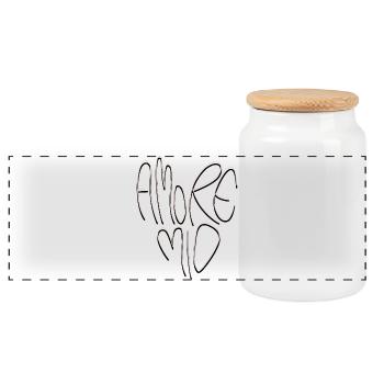 Lettrage Amore Mio - Boîte à biscuits avec couvercle en bois - blanc - Devant