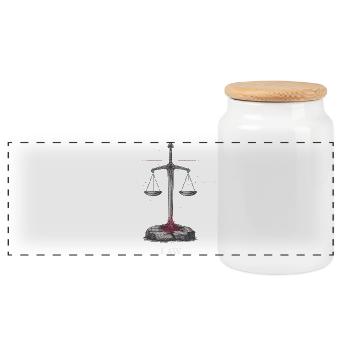 Sword of Justice and Power - Panoramic Cookie Jar with Wooden Lid - white - Front