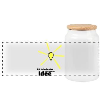 Bad idea - Panoramic Cookie Jar with Wooden Lid - white - Front