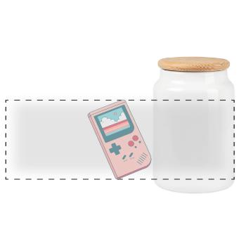 Console rétro pastel - Boîte à biscuits avec couvercle en bois - blanc - Devant
