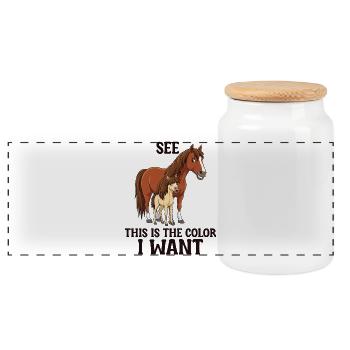 Humour Cheval Cavalier Équitation - Boîte à biscuits avec couvercle en bois - blanc - Devant