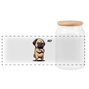 Pas de carlin Carlin Propriétaire de carlin Pug Lover Carlin Chien - Boîte à biscuits avec couvercle en bois - blanc - Devant