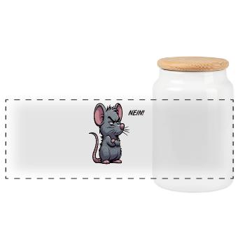 No Rat Rats Rat Owner Rat Lovers - Panoramic Cookie Jar with Wooden Lid - white - Front