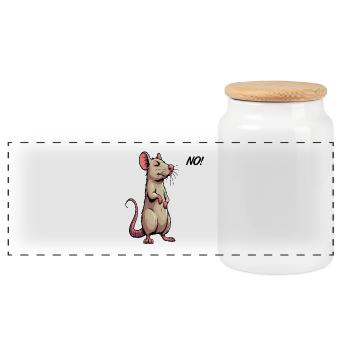 Pas de rat, Ratten, Rattenbesitz, Rattenliebhaber, Rattenliebhaber - Boîte à biscuits avec couvercle en bois - blanc - Devant