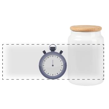 Stopwatch - Panoramic Cookie Jar with Wooden Lid - white - Front