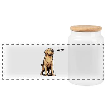 Aucun Goldie Goldieowner de Retriever - Boîte à biscuits avec couvercle en bois - blanc - Devant