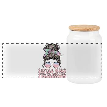 Threenager 3e anniversaire 3 ans Filles - Boîte à biscuits avec couvercle en bois - blanc - Devant