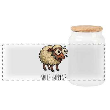 Les moutons arrivent, la merde arrive - Boîte à biscuits avec couvercle en bois - blanc - Devant