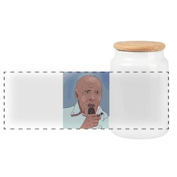 Style pop art portrait du chanteur - Boîte à biscuits avec couvercle en bois - blanc - Devant