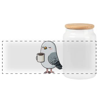 Bibper de café Pigeon Cosy - Boîte à biscuits avec couvercle en bois - blanc - Devant