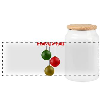 HEAVY X-MAS, traditionell - Panorama Keksdose mit Holzdeckel - Weiß - Vorne