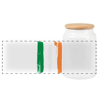 Ireland Flag - Panoramic Cookie Jar with Wooden Lid - white - Front