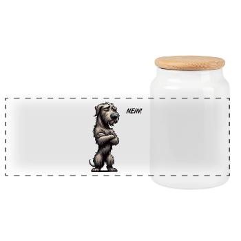 Pas de chien de loup irlandais propriétaire de chien de loup. - Boîte à biscuits avec couvercle en bois - blanc - Devant