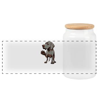 Parle à la patte Weimaraner Weimaraner Chien - Boîte à biscuits avec couvercle en bois - blanc - Devant