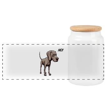 Pas de Weimaraner Weimaraner Amoureux Weimaraner Weimaraner Chien - Boîte à biscuits avec couvercle en bois - blanc - Devant