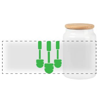 The best toilet brush times three! - Panoramic Cookie Jar with Wooden Lid - white - Front
