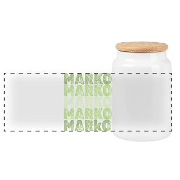 Cadeau pour Marko - Boîte à biscuits avec couvercle en bois - blanc - Devant