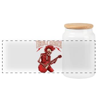 Treble Maker Guitariste Musicien Pun Rock - Boîte à biscuits avec couvercle en bois - blanc - Devant