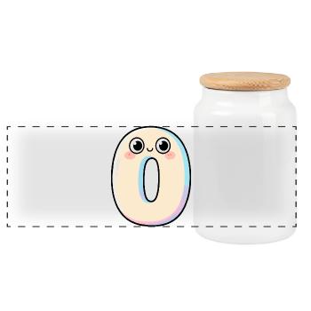 Zero Kawaii lächelt - Panorama Keksdose mit Holzdeckel - Weiß - Vorne