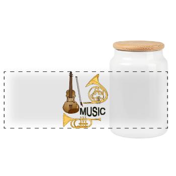 Instruments de musique - Boîte à biscuits avec couvercle en bois - blanc - Devant