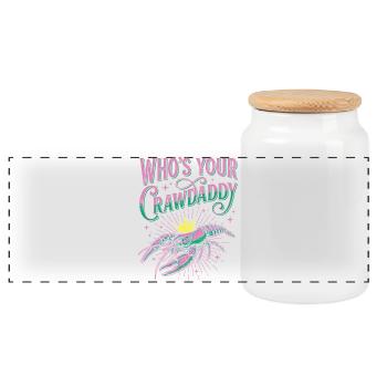 Wer ist dein Crawdaddy Lustiger Mardi Gras - Panorama Keksdose mit Holzdeckel - Weiß - Vorne