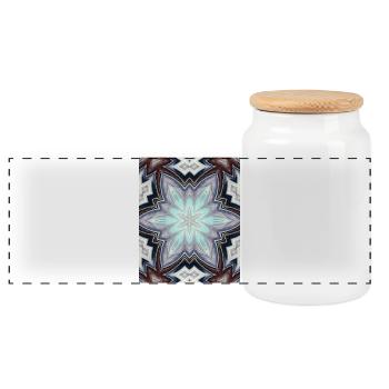 Mandala d’étoiles en kaléidoscope pastel - Boîte à biscuits avec couvercle en bois - blanc - Devant