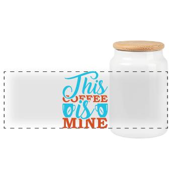 This Coffee Is Mine - Panoramic Cookie Jar with Wooden Lid - white - Front