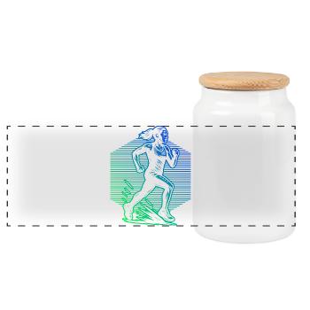Racing Power Running Design - Panoramic Cookie Jar with Wooden Lid - white - Front