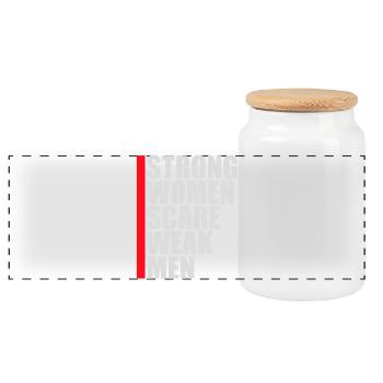 Strong Women Scare Weak Men Confident Feminist - Panoramic Cookie Jar with Wooden Lid - white - Front