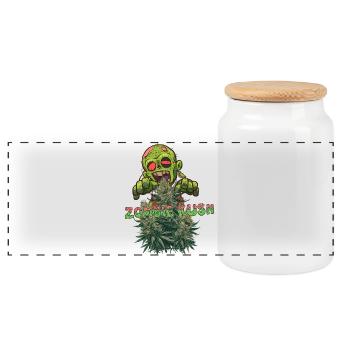 Zombie Kush - Boîte à biscuits avec couvercle en bois - blanc - Devant
