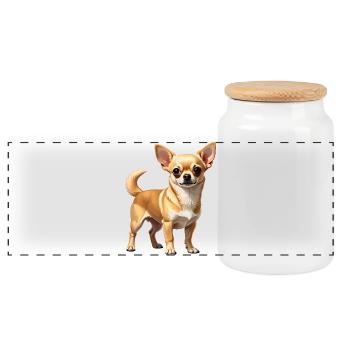 Fawn Chihuahua - Boîte à biscuits avec couvercle en bois - blanc - Devant
