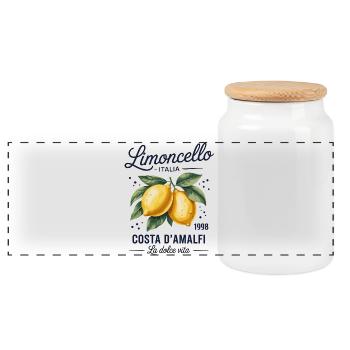 Limolello Amalfi Zest - Boîte à biscuits avec couvercle en bois - blanc - Devant