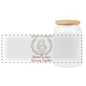 Le jardin de maman – Ancré dans l’amour Design de la fête des mères - Boîte à biscuits avec couvercle en bois - blanc - Devant