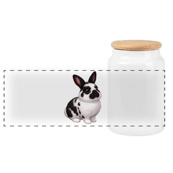 Paulinchen - Panoramic Cookie Jar with Wooden Lid - white - Front