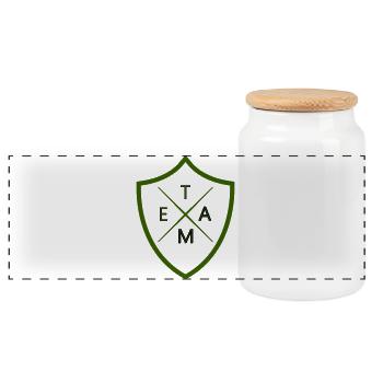 team_wappen - Panorama Keksdose mit Holzdeckel - Weiß - Vorne