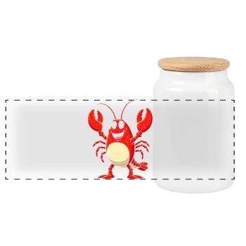 Costume de homard Créature marine crabe sous-marine - Boîte à biscuits avec couvercle en bois - blanc - Devant