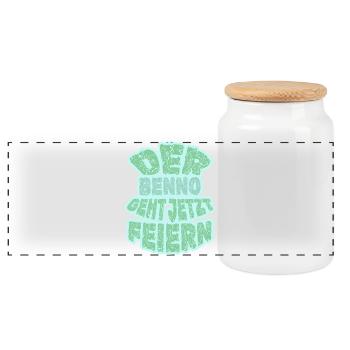Benno en tant que parti - Boîte à biscuits avec couvercle en bois - blanc - Devant