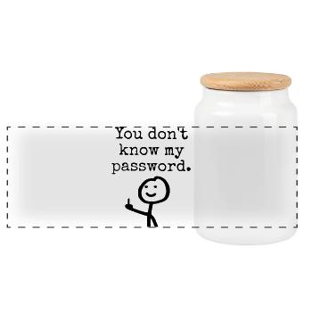 You don't know my password - Panorama Keksdose mit Holzdeckel - Weiß - Vorne