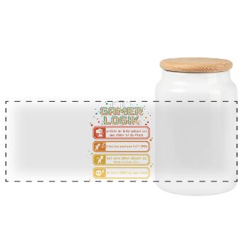 Gamer Logic Design Jeu Drôle Rétro Pixel - Boîte à biscuits avec couvercle en bois - blanc - Devant