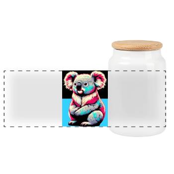 Koala - Panorama Keksdose mit Holzdeckel - Weiß - Vorne