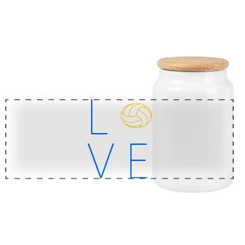 Dicton du volley-ball - Boîte à biscuits avec couvercle en bois - blanc - Devant