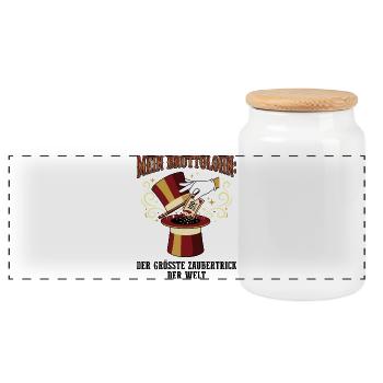 My gross salary magic trick - Panoramic Cookie Jar with Wooden Lid - white - Front